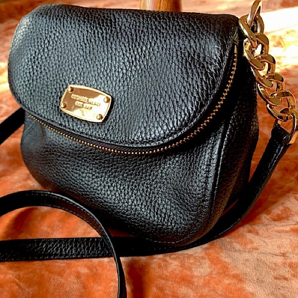 Michael Kors Handbags - Michael Kors, pebble leather handbag with gold hardware.